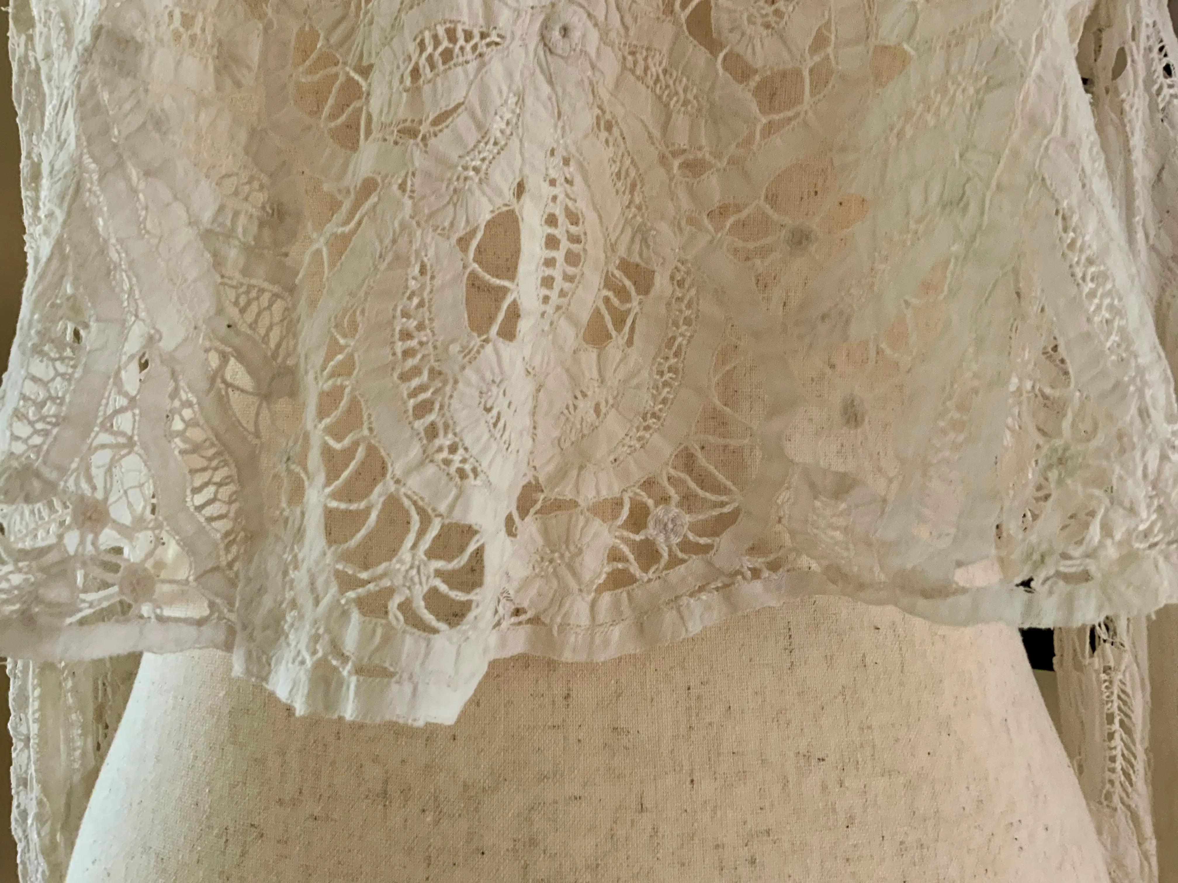 Hand Made Lace Antique Blouse - 1890s