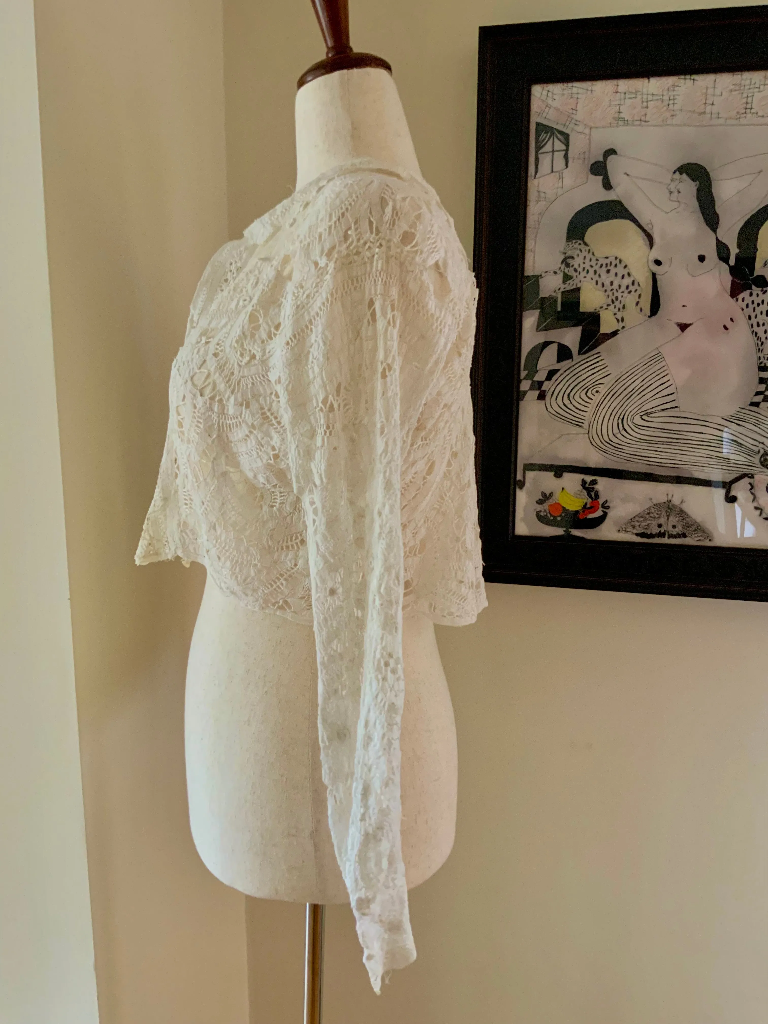 Hand Made Lace Antique Blouse - 1890s