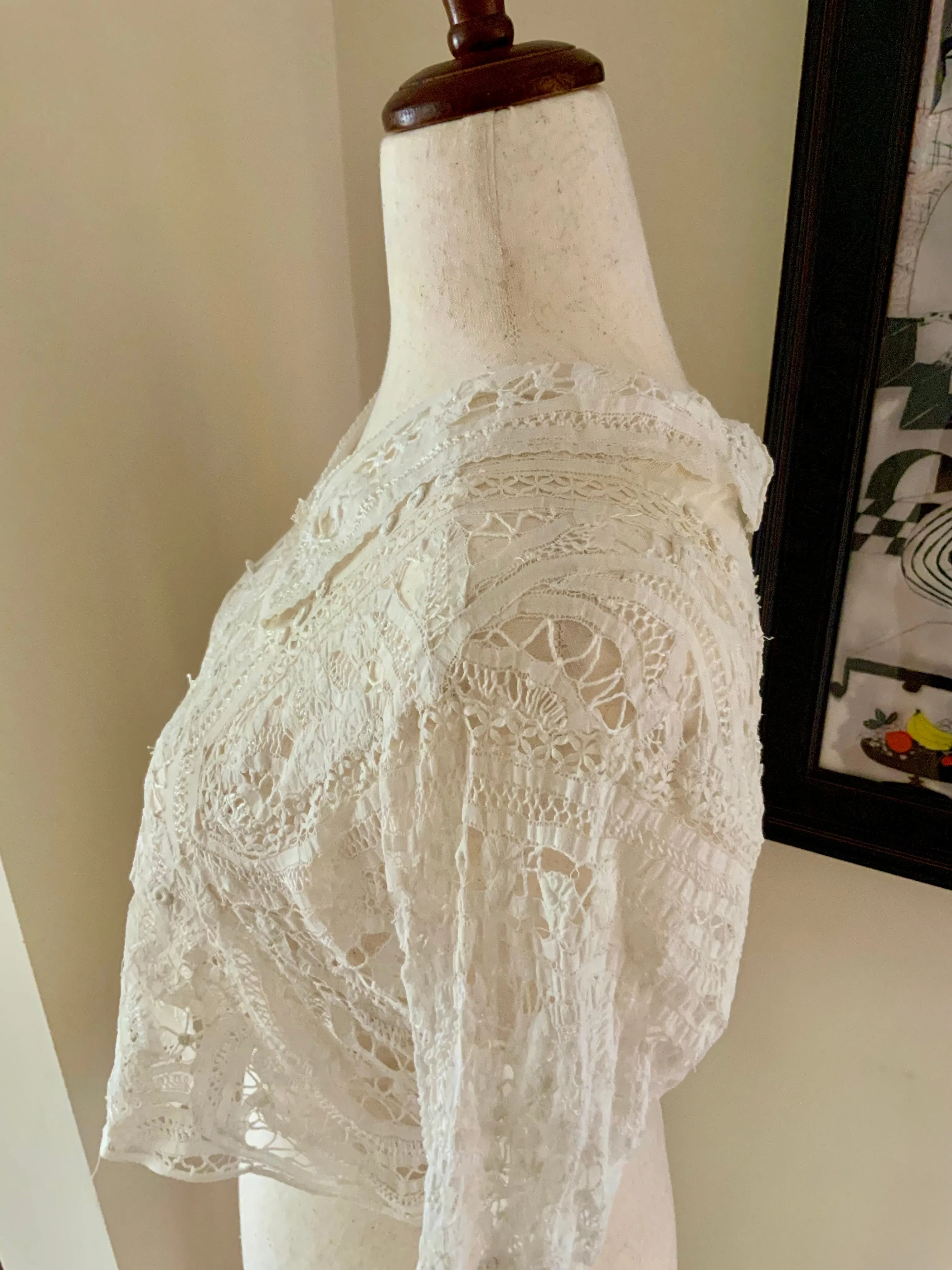 Hand Made Lace Antique Blouse - 1890s