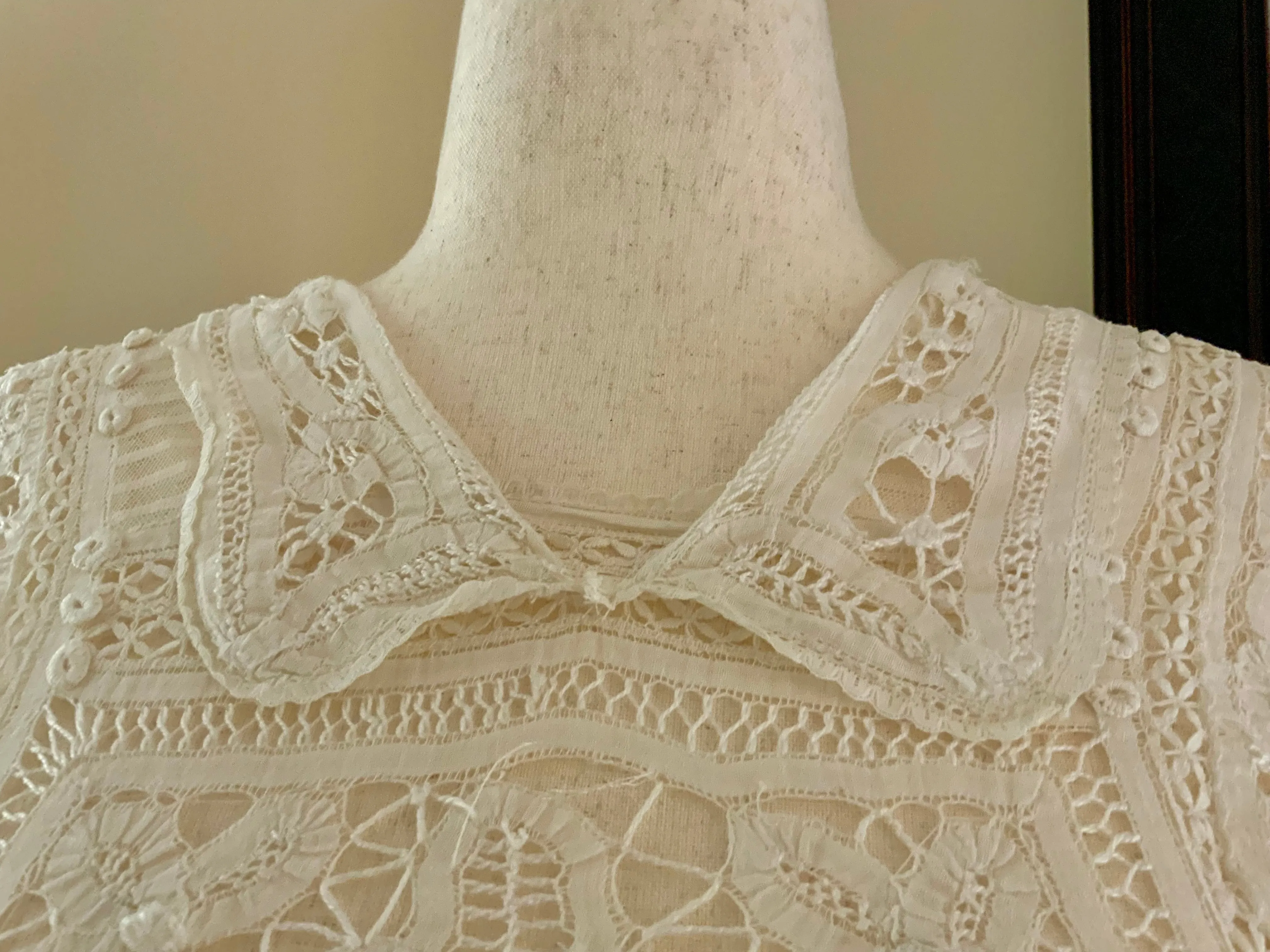 Hand Made Lace Antique Blouse - 1890s