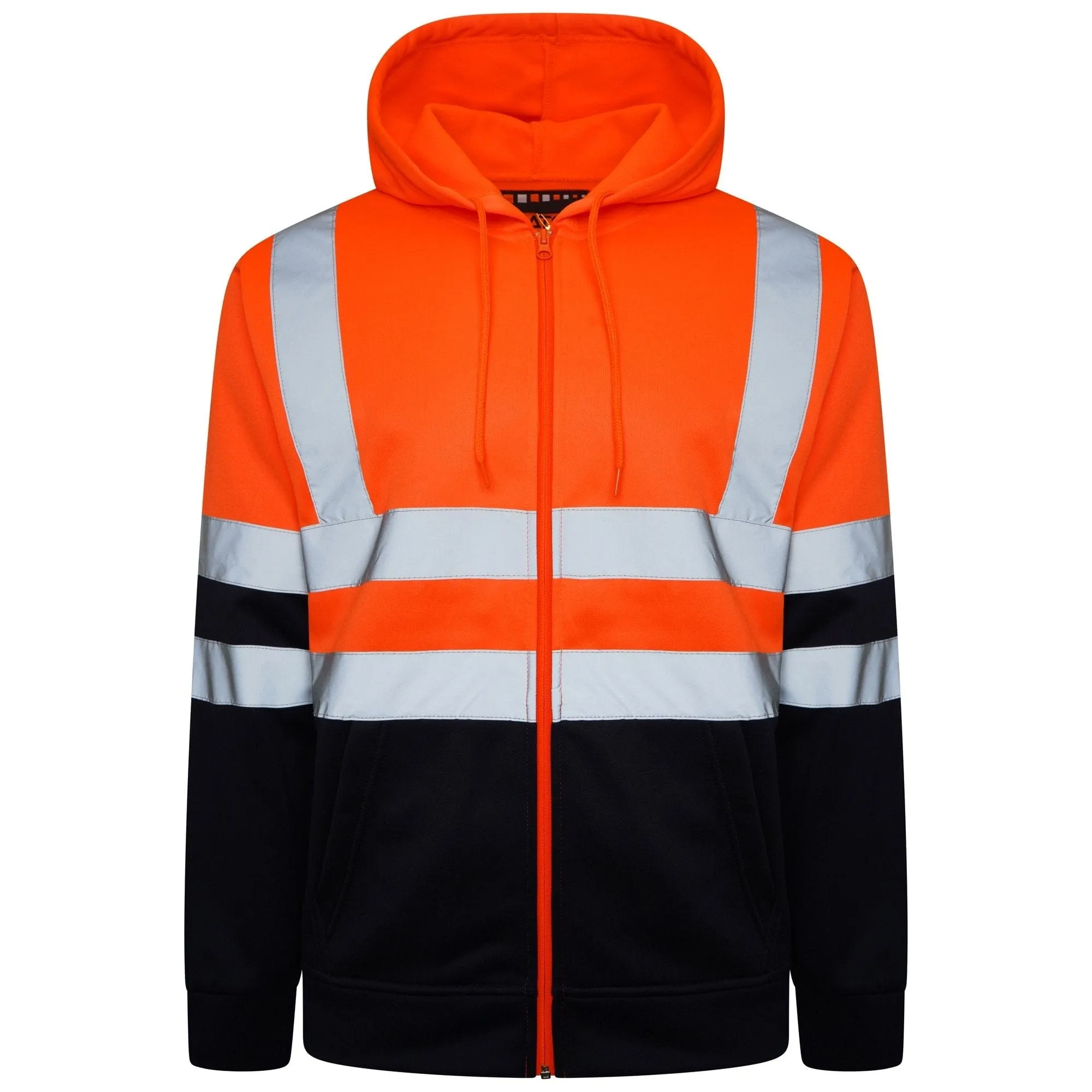 Hi Vis EN ISO 20471 Class 3 Orange/Navy Zipper