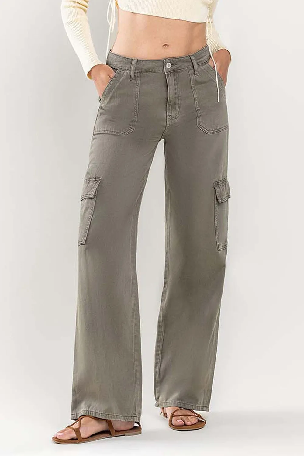High Rise Utility Cargo Jeans