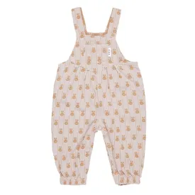 Huxbaby Bunny Stripe Reversible Overalls - Rose   Biscuit
