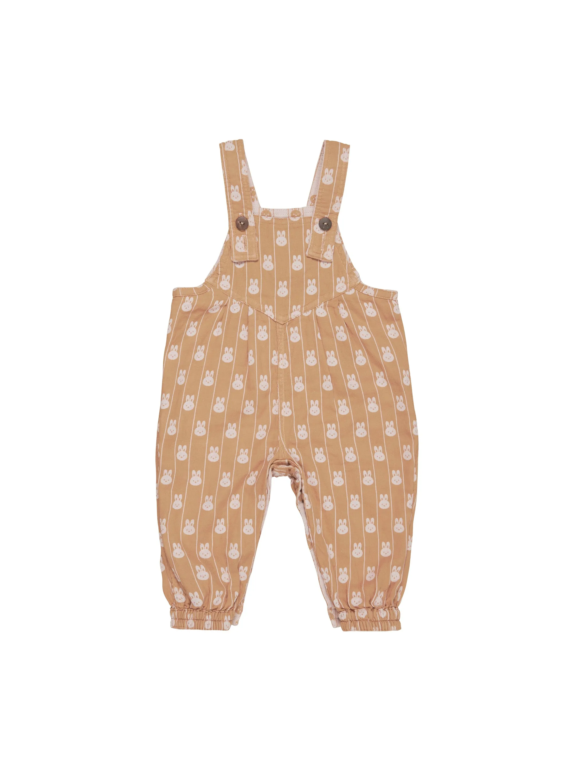 Huxbaby Bunny Stripe Reversible Overalls - Rose   Biscuit