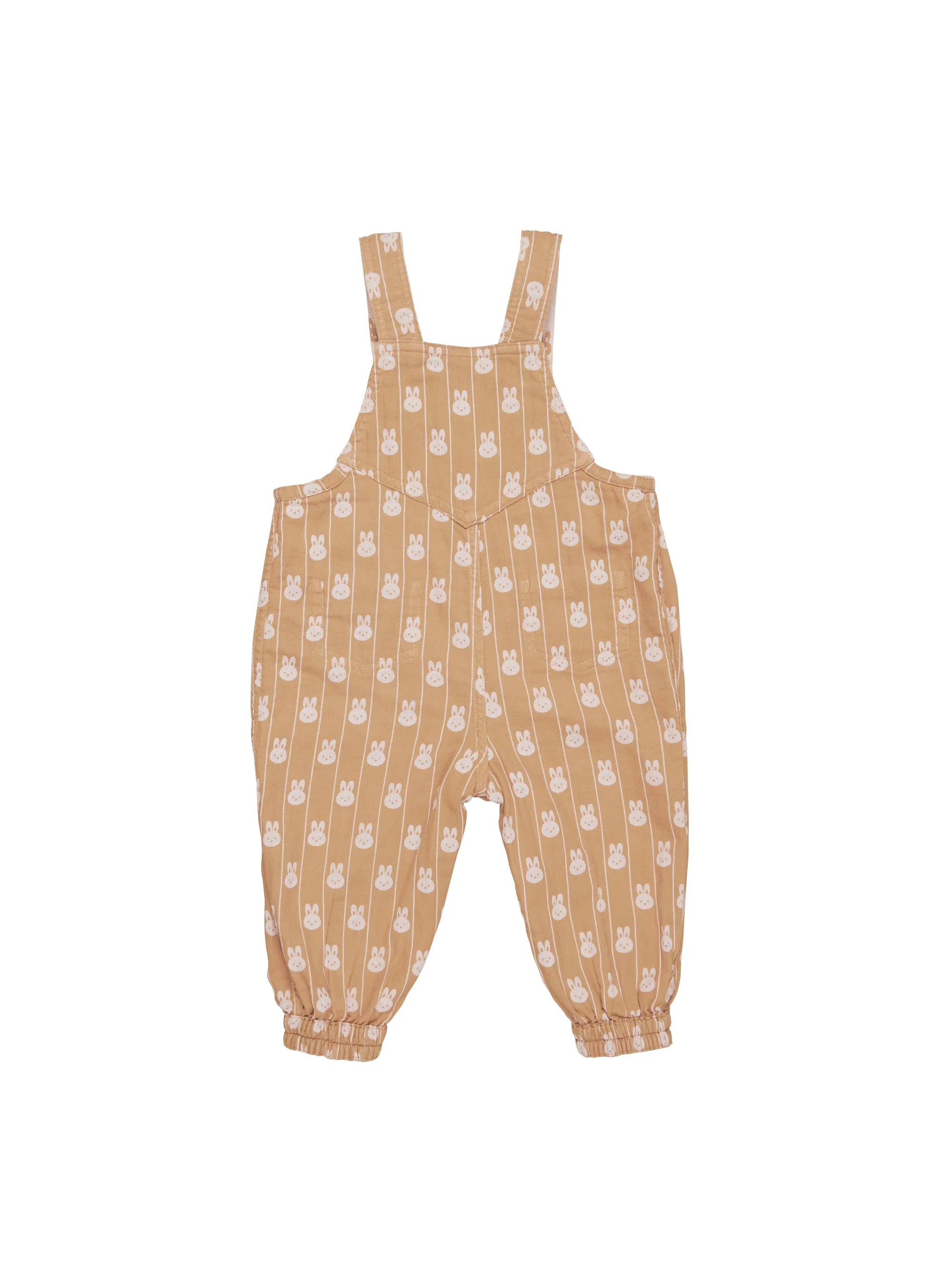 Huxbaby Bunny Stripe Reversible Overalls - Rose   Biscuit