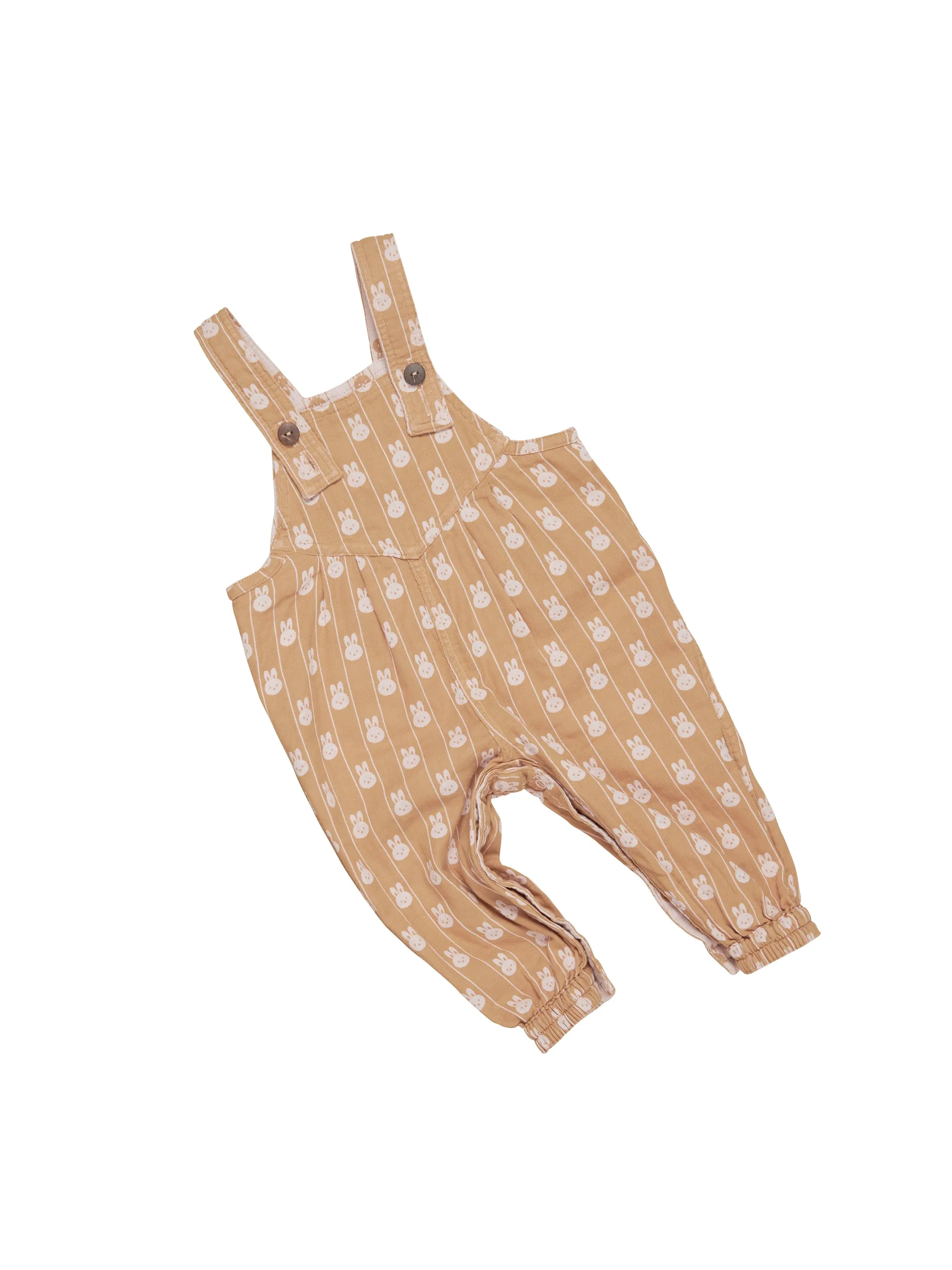 Huxbaby Bunny Stripe Reversible Overalls - Rose   Biscuit