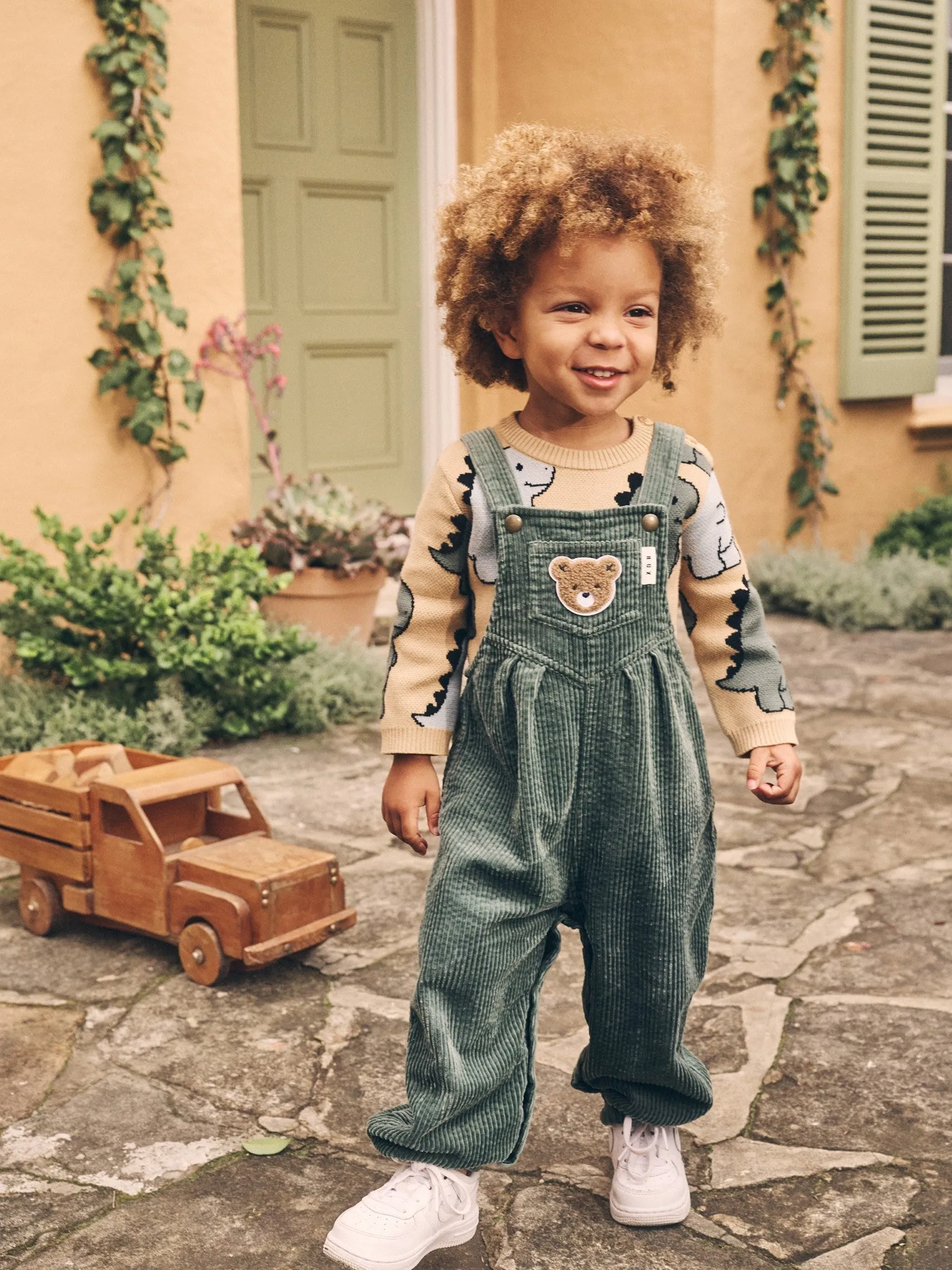 Huxbaby Cord Overalls - Light Spruce