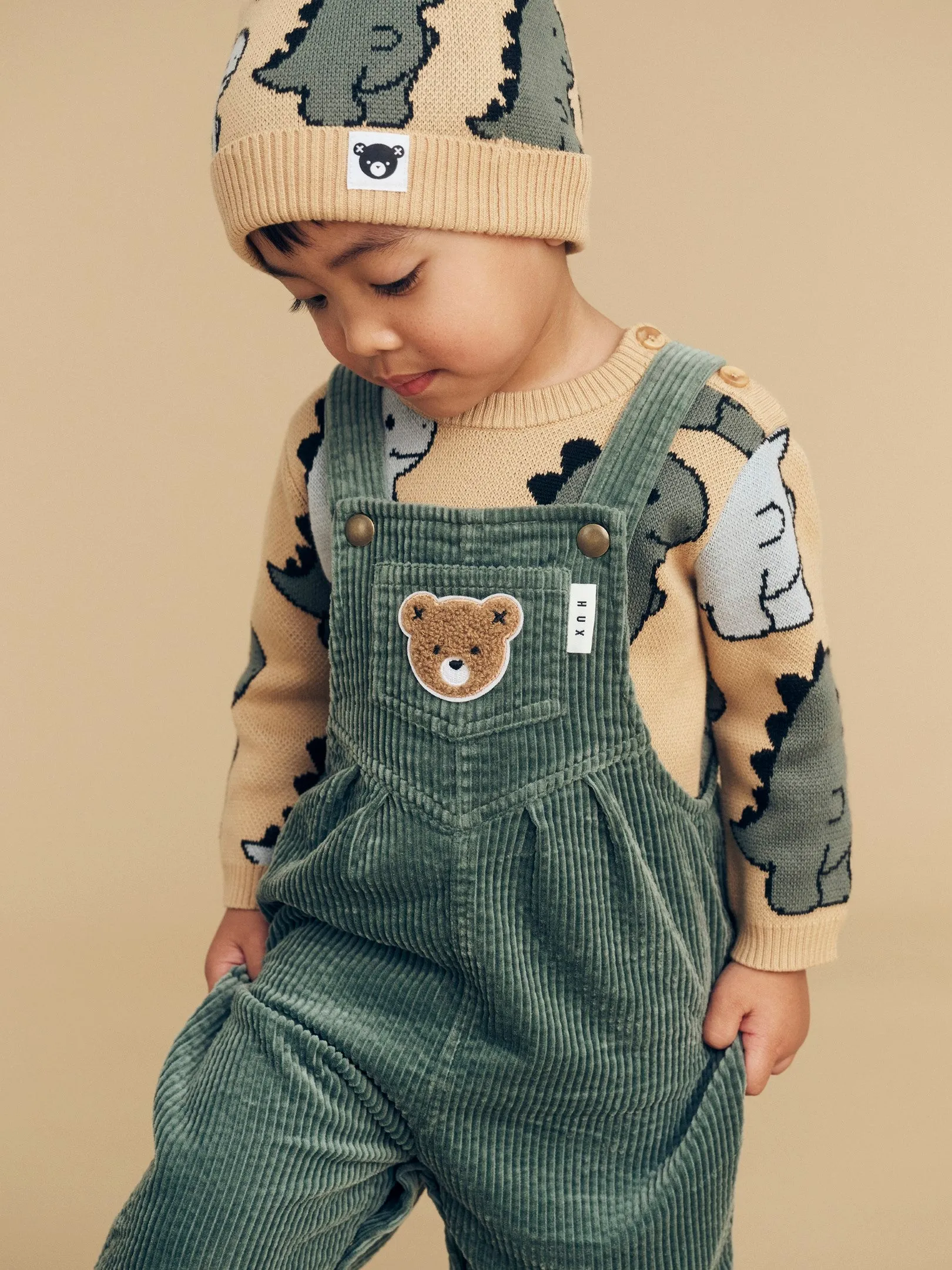 Huxbaby Cord Overalls - Light Spruce