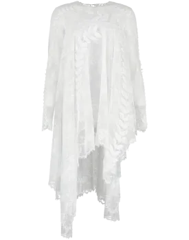 Lace Asymmetrical Embroidered Blouse