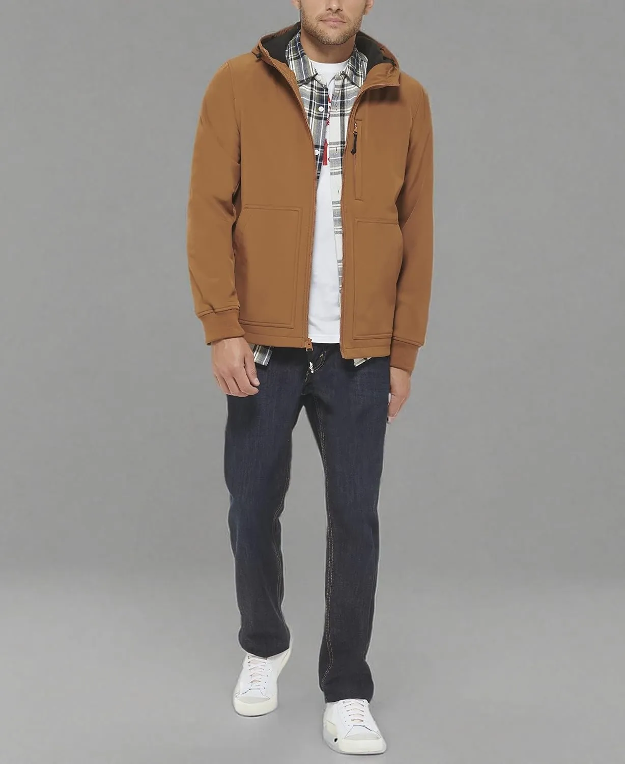 Levi's Men's Water-Resistant Soft Shell Trail Hoodie Jacket