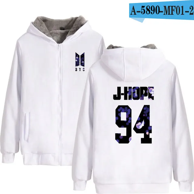 Lighting Up BTS Zipper Hoodie