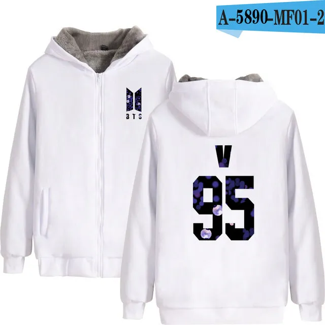 Lighting Up BTS Zipper Hoodie