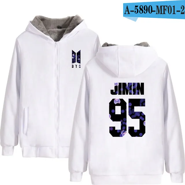 Lighting Up BTS Zipper Hoodie