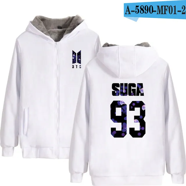 Lighting Up BTS Zipper Hoodie