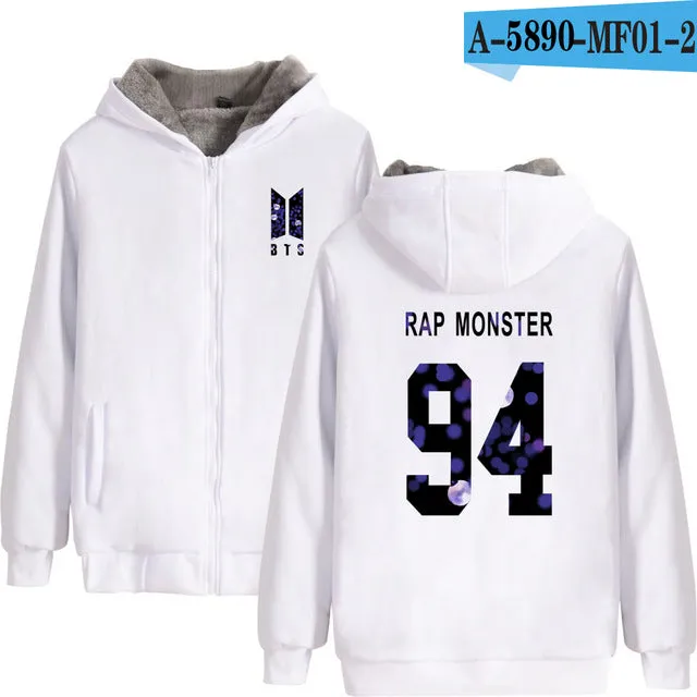 Lighting Up BTS Zipper Hoodie