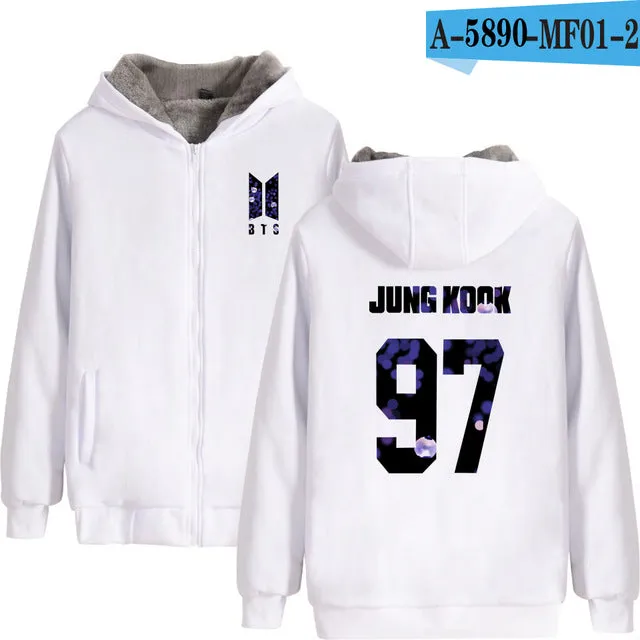 Lighting Up BTS Zipper Hoodie