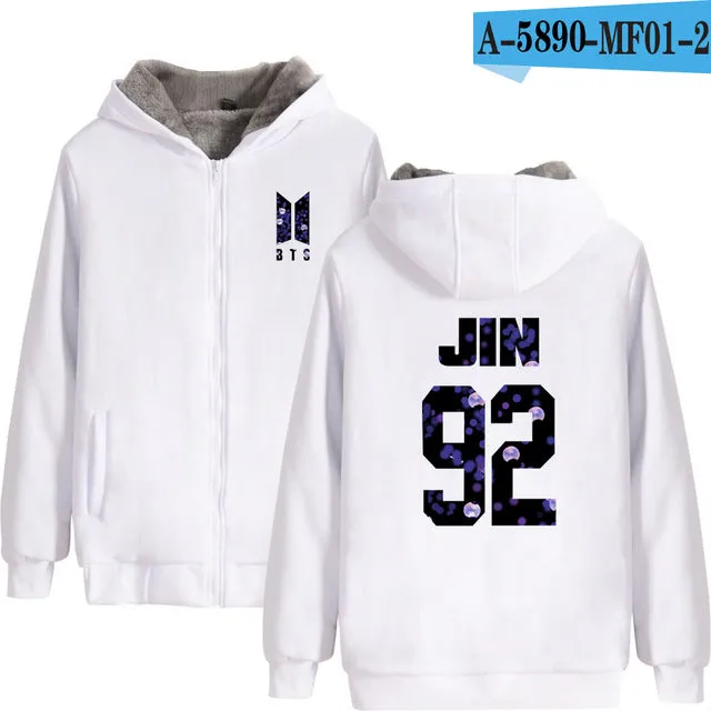 Lighting Up BTS Zipper Hoodie