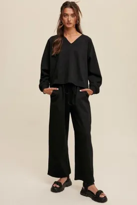 LISTICLE V-Neck Sweatshirt and Pants Set