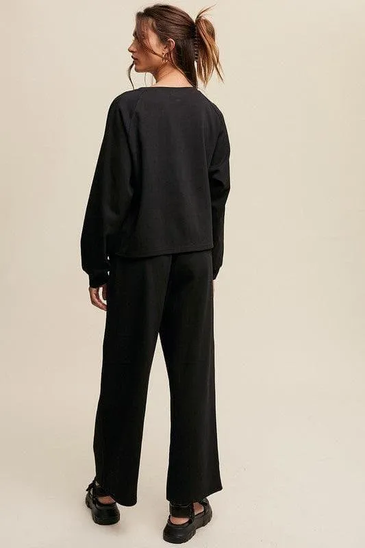 LISTICLE V-Neck Sweatshirt and Pants Set