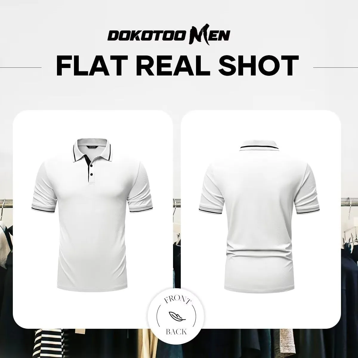 Men's Polo Shirts Classic Fit Button Up Short Sleeve Basic Cotton Tees Golf Work Tops