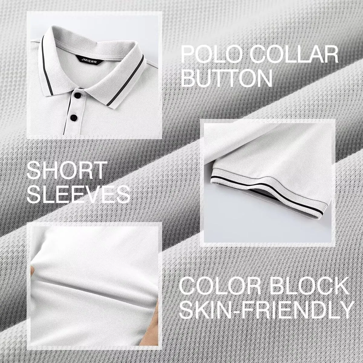 Men's Polo Shirts Classic Fit Button Up Short Sleeve Basic Cotton Tees Golf Work Tops