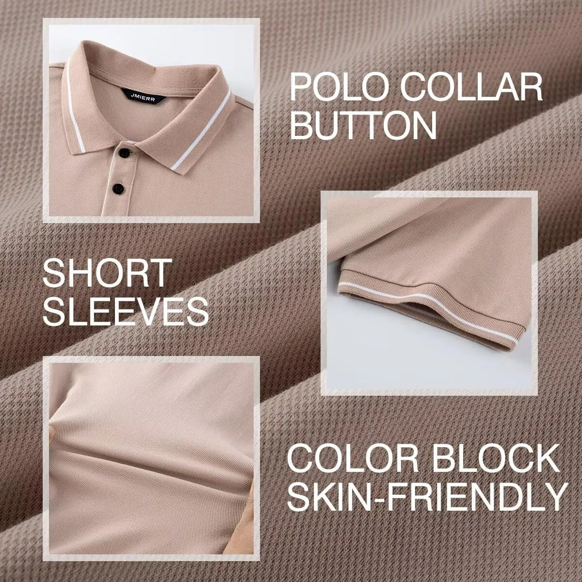 Men's Polo Shirts Classic Fit Button Up Short Sleeve Basic Cotton Tees Golf Work Tops