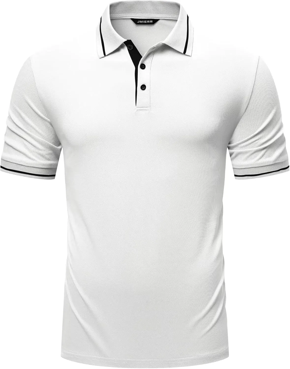 Men's Polo Shirts Classic Fit Button Up Short Sleeve Basic Cotton Tees Golf Work Tops