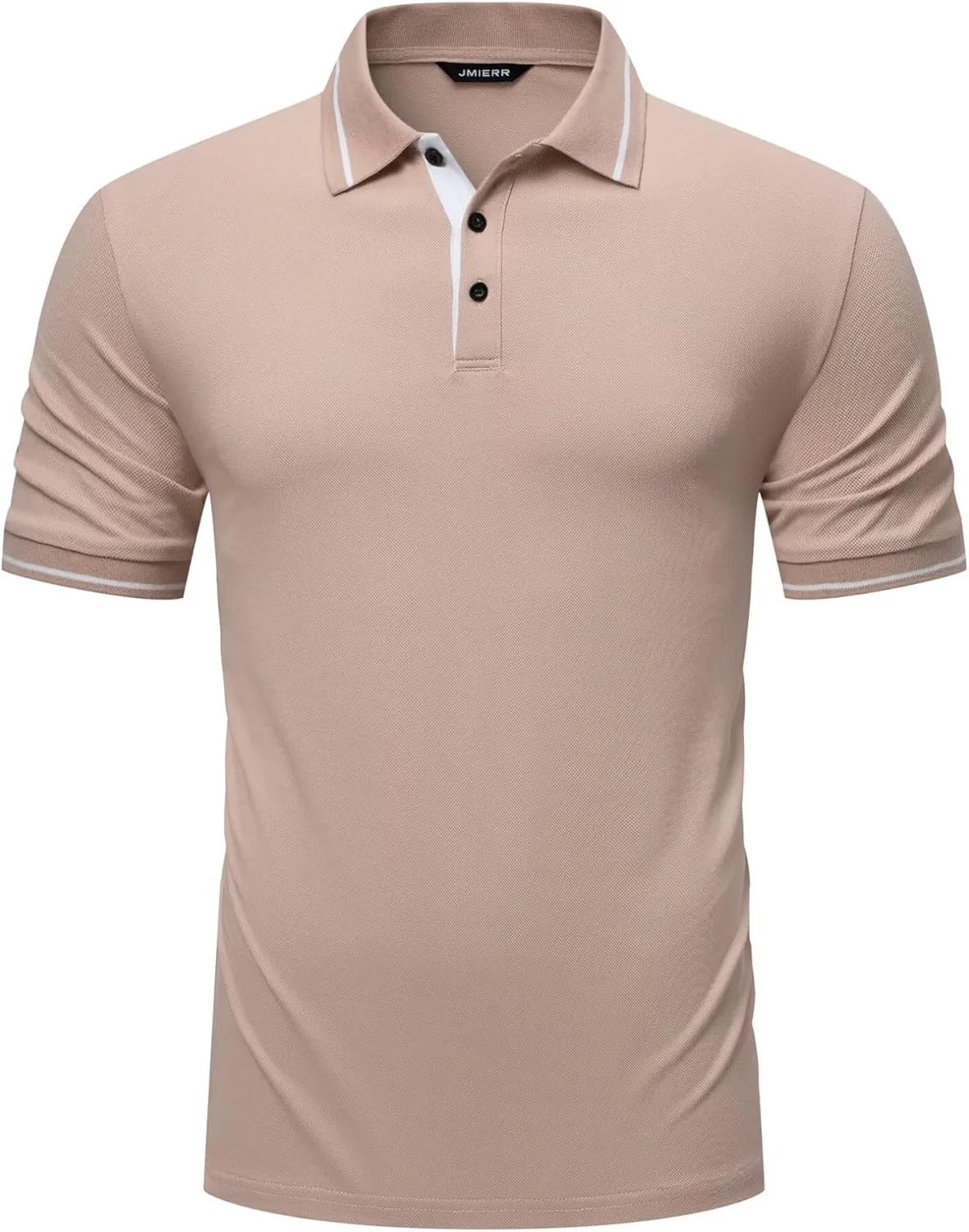 Men's Polo Shirts Classic Fit Button Up Short Sleeve Basic Cotton Tees Golf Work Tops