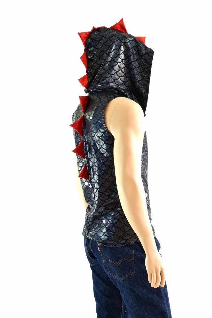 Mens Zipper Front Dragon Hoodie