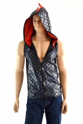 Mens Zipper Front Dragon Hoodie