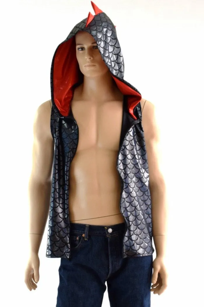 Mens Zipper Front Dragon Hoodie
