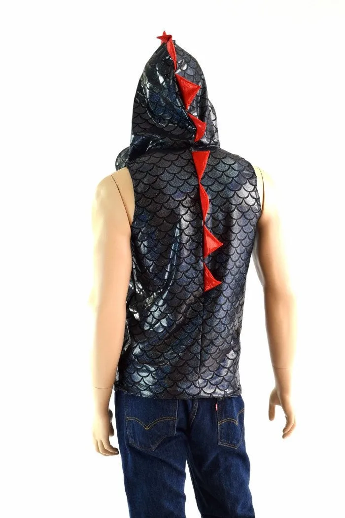 Mens Zipper Front Dragon Hoodie