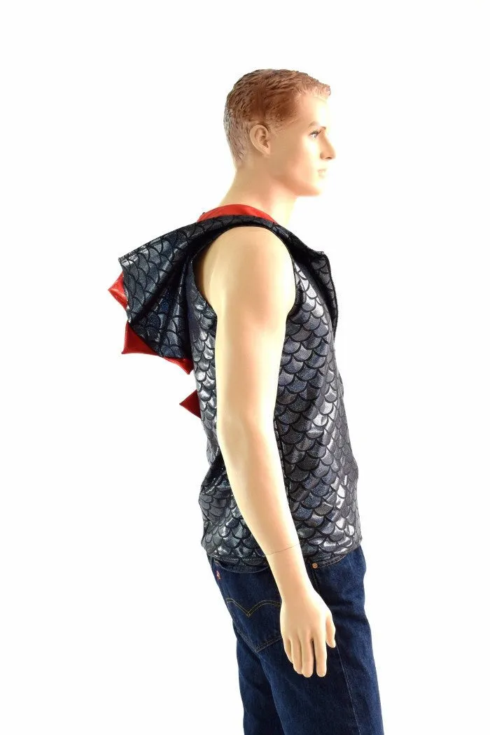 Mens Zipper Front Dragon Hoodie