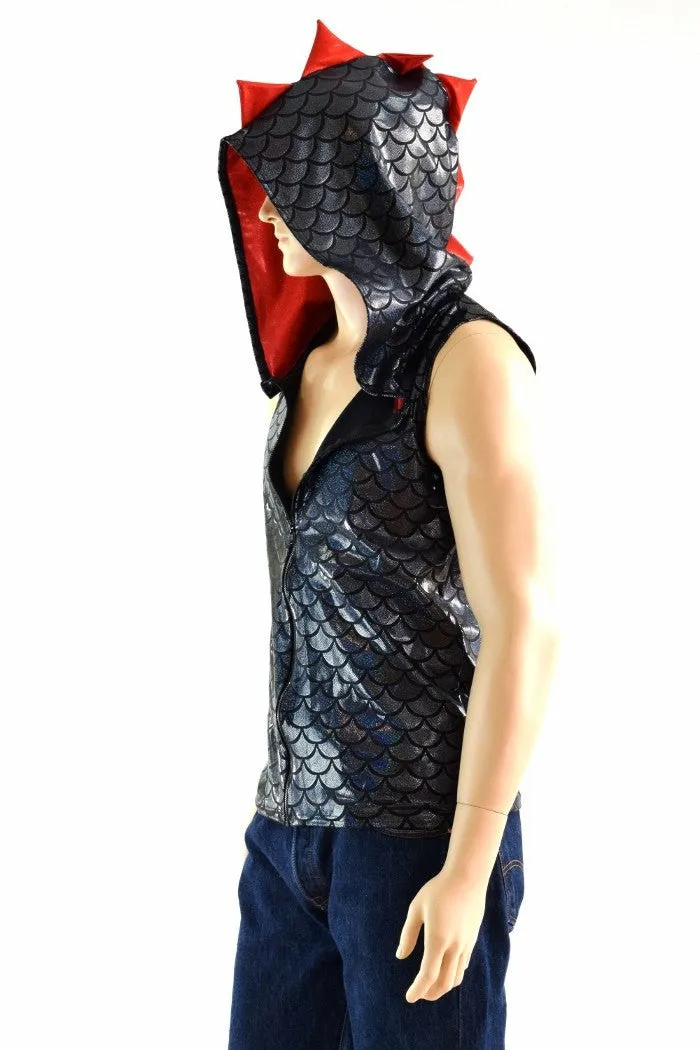 Mens Zipper Front Dragon Hoodie