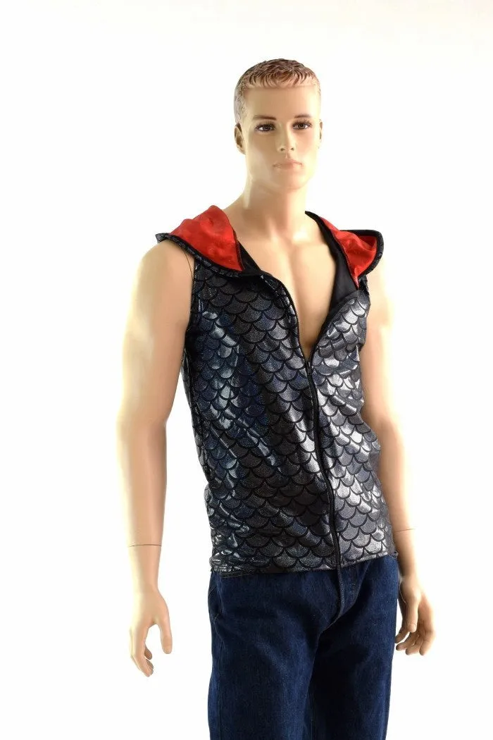 Mens Zipper Front Dragon Hoodie