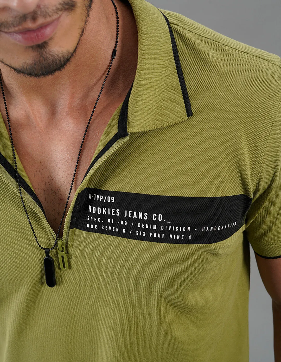Moss Stone Half Sleeves Pique Polo Tee