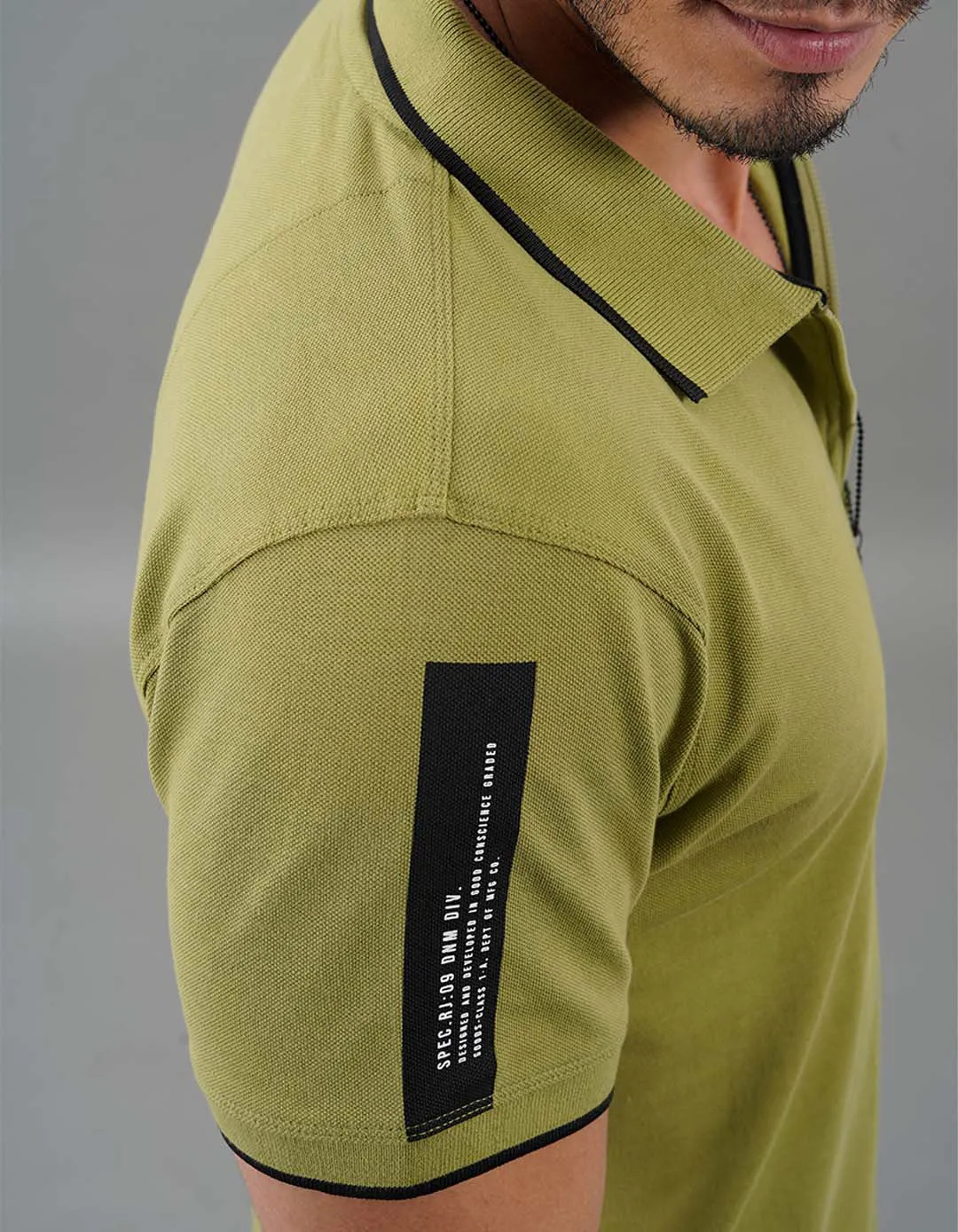 Moss Stone Half Sleeves Pique Polo Tee