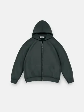 Oversize Basic Zipper Hoodie - Dark Cyan