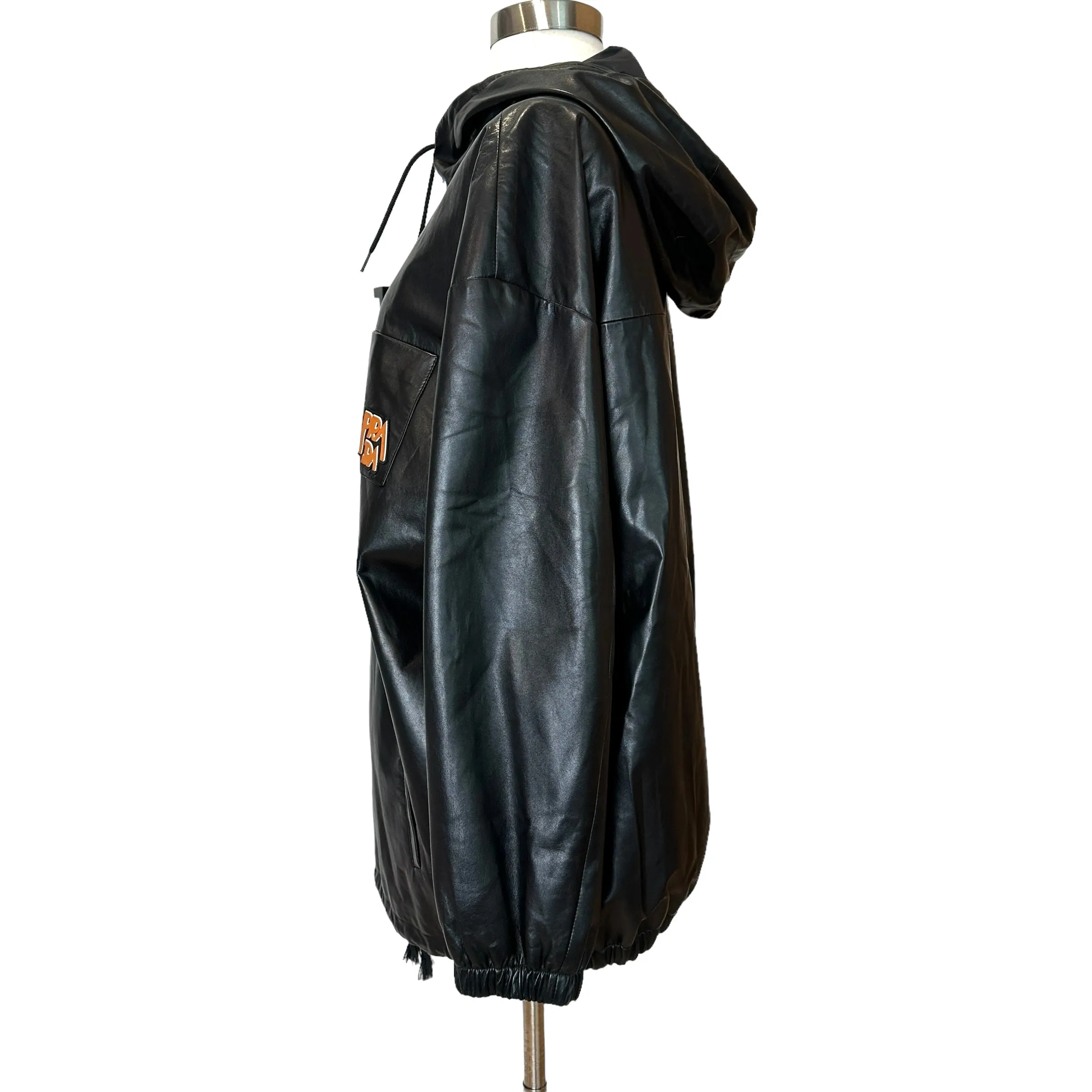 Oversized Leather Coat - S