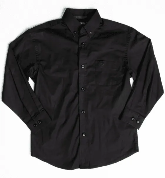 Panhandle Boy's Black Snap Long Sleeve Western Shirt PSBSODRZ6N