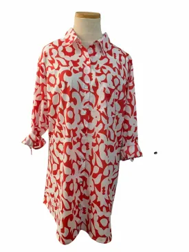 Papaya Geo Flora KikiSol Boyfriend Shirt