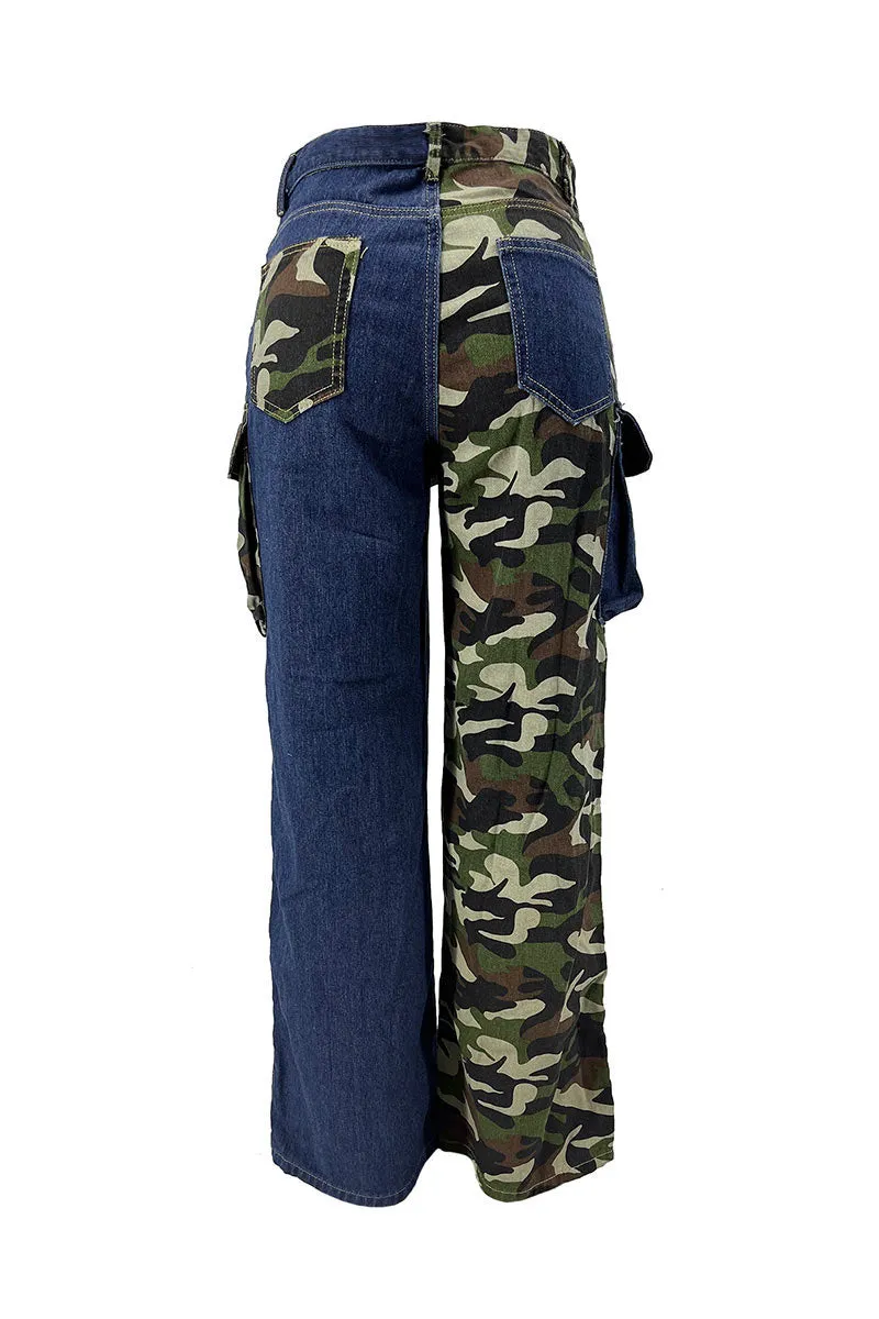 PH0490 Camo Denim Long Pants