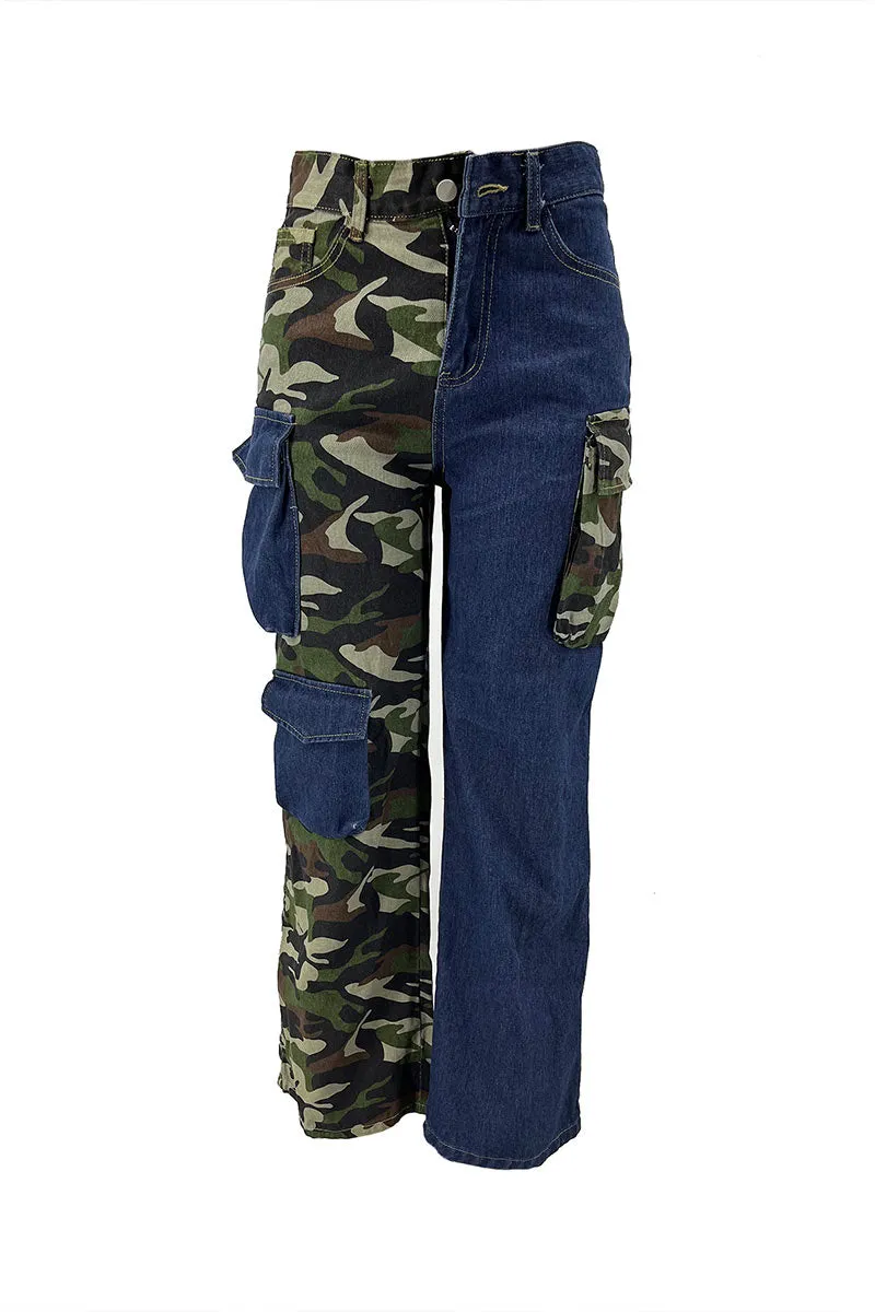PH0490 Camo Denim Long Pants