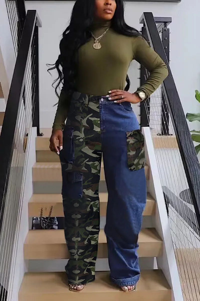 PH0490 Camo Denim Long Pants