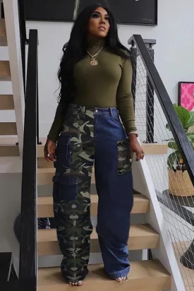 PH0490 Camo Denim Long Pants
