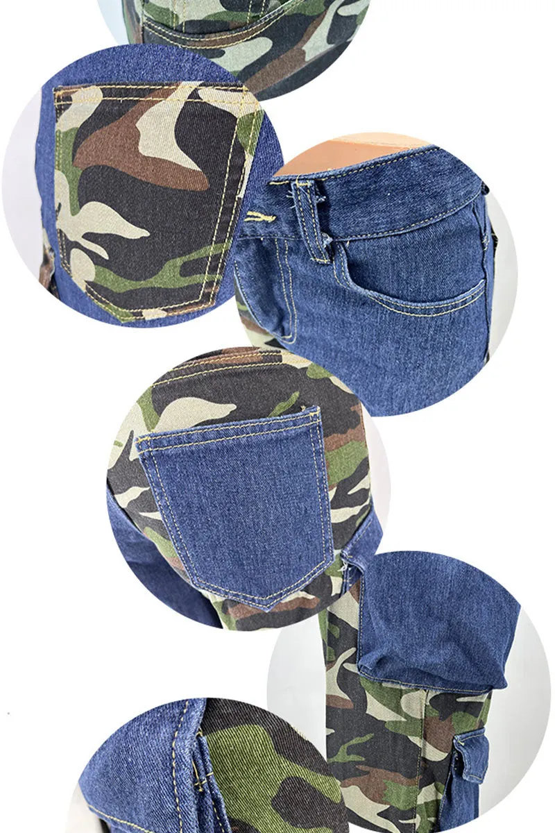 PH0490 Camo Denim Long Pants