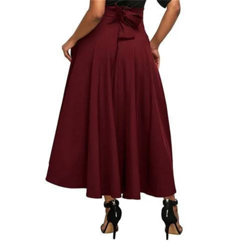 Pleated Cocktail High Waist Skirt With Pocket