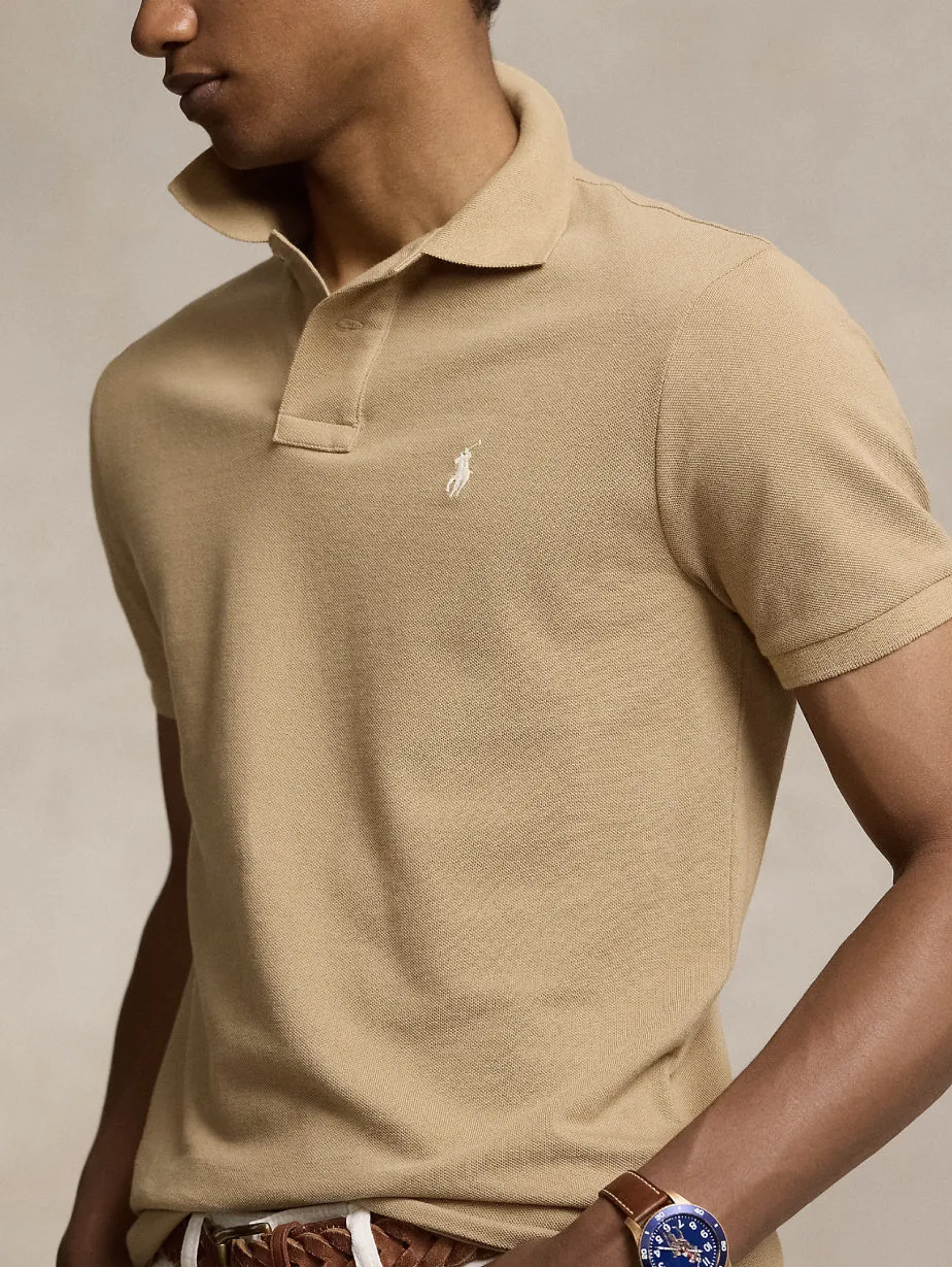 Polo Slim Fit in Cotone Beige