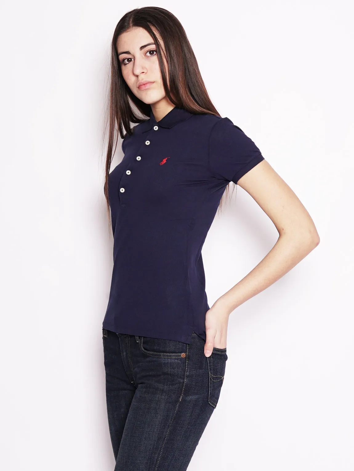 Polo stretch Slim-Fit Blu