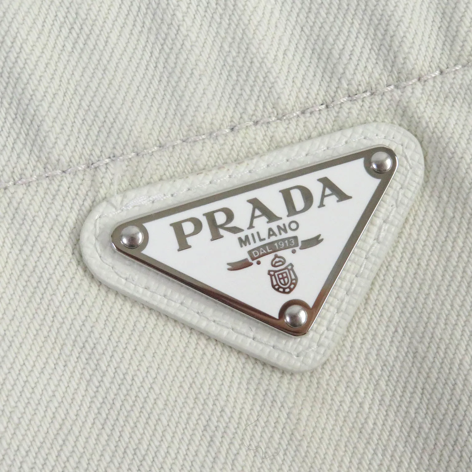 PRADA Denim Jacket GEC067 Main: 100% cotton leather, part: calf leather White type mens XXL Used